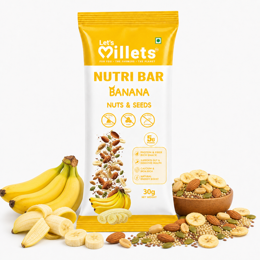 Nutri Bar – Banana | Healthy Millet, Seeds & Nuts | Pack of 10