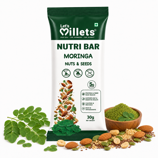 Nutri Bar – Moringa | Healthy Millet, Seeds & Nuts | Pack of 10